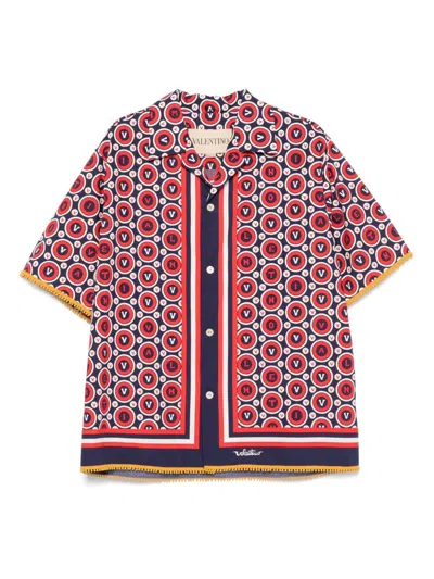 Valentino Bulles Royales Cotton Shirt In Brown