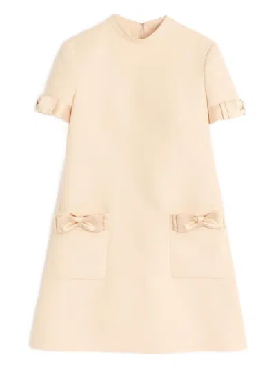Valentino Beige Wool And Silk Short Dress