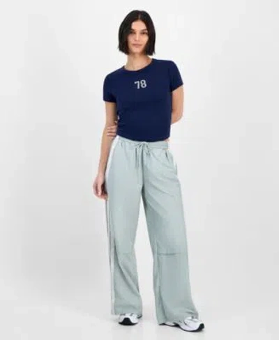 Celebrity Pink Hippie Rose Juniors Mini Graphic Print T Shirt  High Rise Track Pants