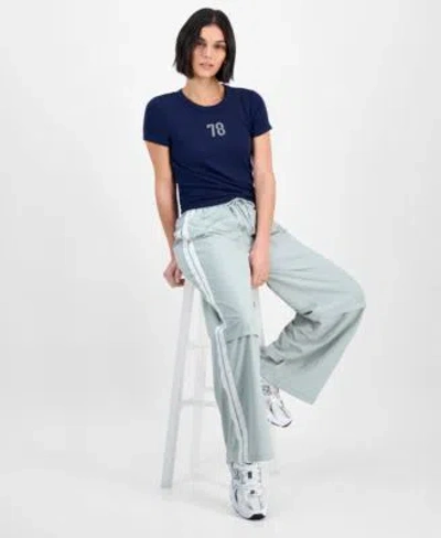 Celebrity Pink Hippie Rose Juniors Mini Graphic Print T Shirt  High Rise Track Pants