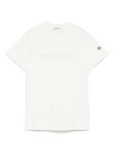 Moncler Women Logo Cotton T-shirt In White