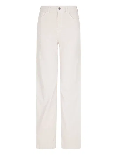 Emporio Armani Mid-rise Wide-leg Denim Jeans With Belt Loops In White