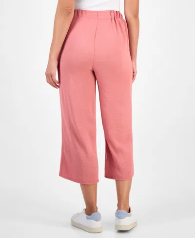 Style & Co Petite High-rise Pull-on Wide-leg Pants, Exclusively At Macy's In Pink