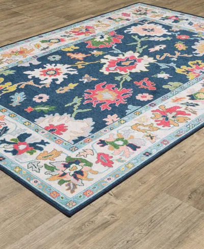 Oriental Weavers Addison Machine Washable Add03 3'3"x5' Area Rug In Blue