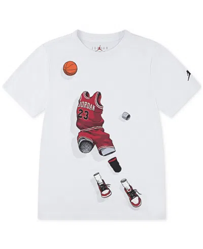 Jordan Big Boys Ghost Man Graphic T-shirt In White