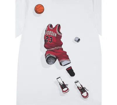 Jordan Big Boys Ghost Man Graphic T-shirt In White