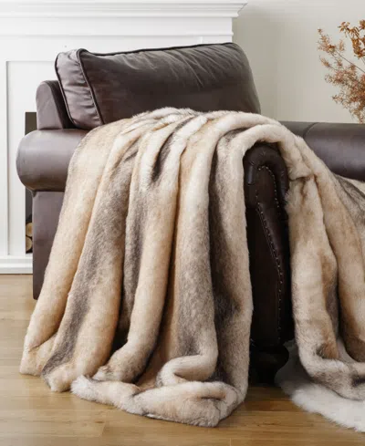 Battilo Luxury Tipped Faux Fur Throw, 60"x 80"
