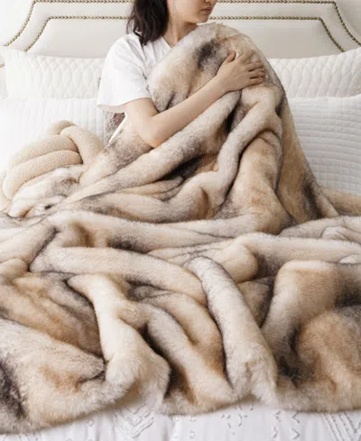 Battilo Luxury Tipped Faux Fur Throw, 60"x 80"