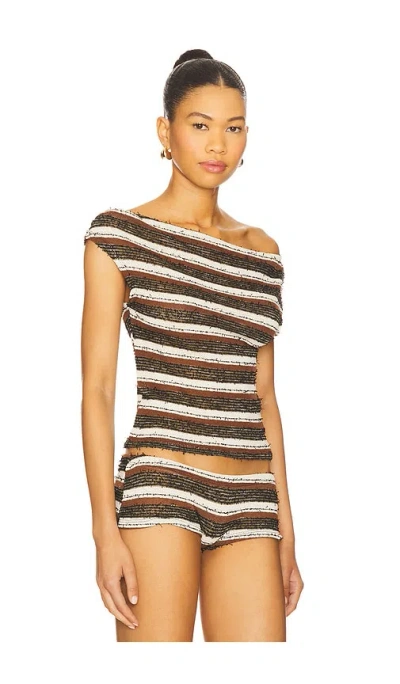 Jaded London Stripe Knit Asymmetric Top