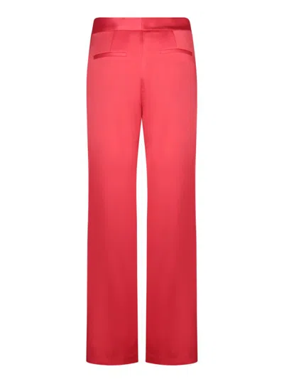 Alice And Olivia Calvin Wide Leg Trouser In Red