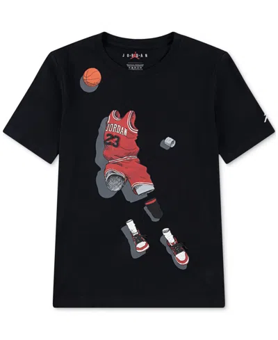 Jordan Big Boys Ghost Man Graphic T-shirt In Black