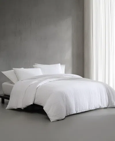 Calvin Klein Solid Puckered Grid 3-pc. Duvet Cover Set, Queen