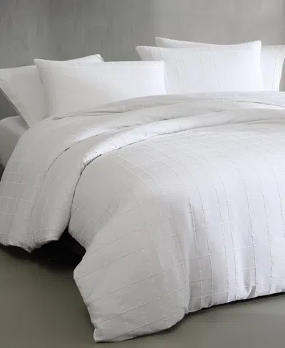 Calvin Klein Solid Puckered Grid 3-pc. Duvet Cover Set, Queen