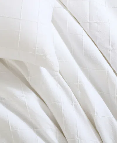 Calvin Klein Solid Puckered Grid 3-pc. Duvet Cover Set, Queen