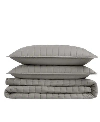 Brooklyn Loom Oversized Cotton Percale 3-pc. Quilt Set, King