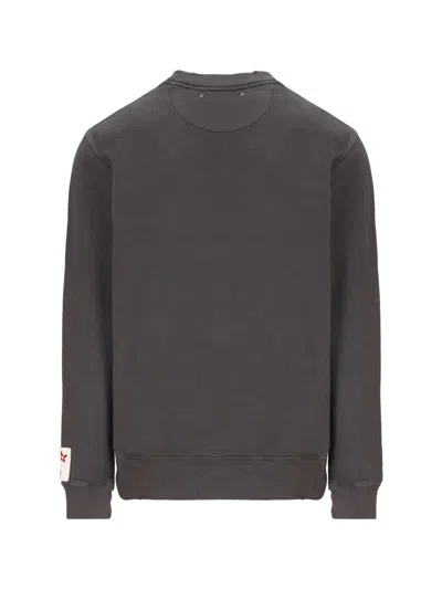 Golden Goose Golden M S Regular Sweatshirt Distressed Cotton Jersey With Logo Clothing In Gray