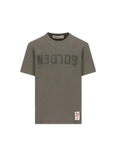 Golden Goose Golden Regular T-shirt Men In Gray