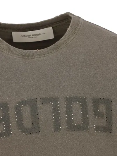 Golden Goose Golden Regular T-shirt Men In Gray