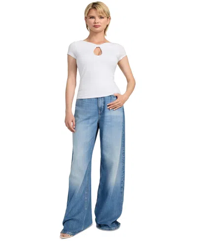 Guess Joey Cutout Top In White