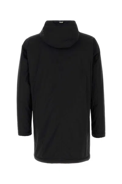 Herno Men Black Stretch Nylon Parka In Black
