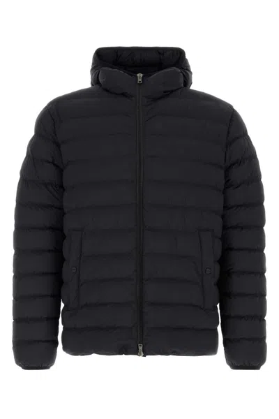 Herno Midnight Blue Stretch Nylon Jacket In Black