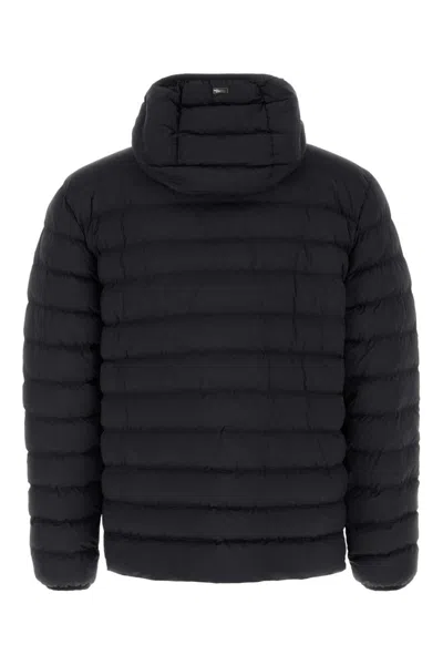 Herno Midnight Blue Stretch Nylon Jacket In Black