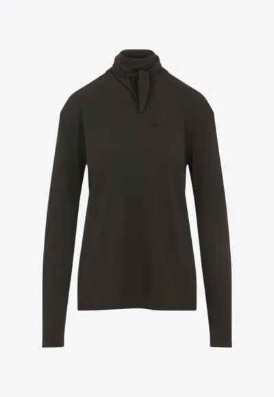 Lemaire Long Sleeve Scarf Collar T-shirt
