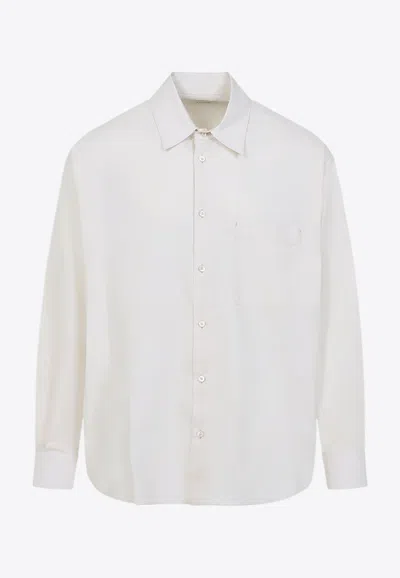 Lemaire Regular Shirt With Long Sleeves And Pointed Collar In White