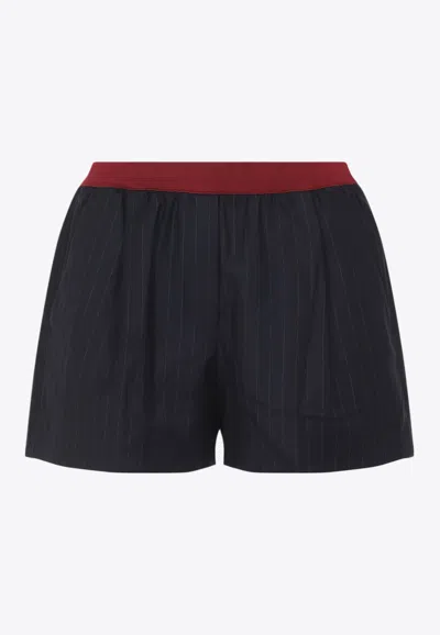 Miu Miu Virgin Wool Pinstriped Shorts