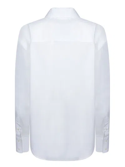 Msgm White Shirt With Black Floral Appliquã©s In White