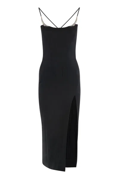 Mugler Stretch Viscose Dress In Black