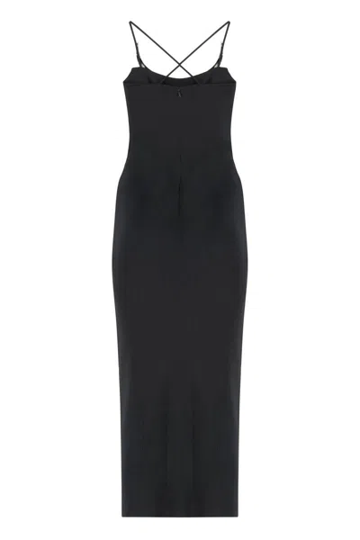 Mugler Stretch Viscose Dress In Black