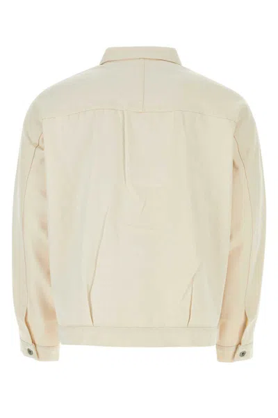 Nanamica Off-white Cropped Denim Jacket In Neutral