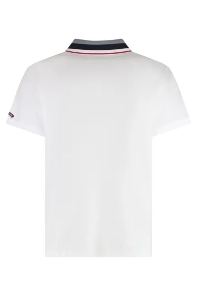 Paul & Shark Ribbed Collar Polo Shirt In White