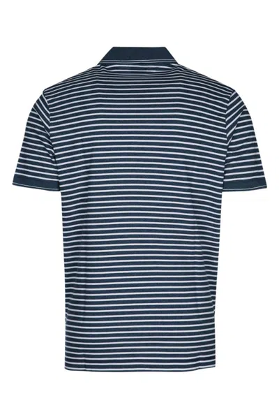 Paul & Shark Striped Polo Shirt In Blue