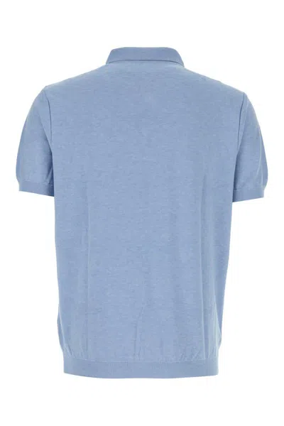Paul & Shark Logo-embroidered Flax Polo Shirt In Blue