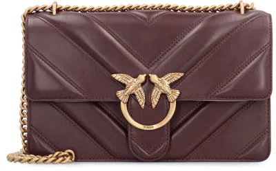 Pinko Love Bag Leather Crossbody Bag In Brown