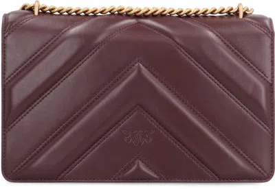 Pinko Love Bag Leather Crossbody Bag In Brown