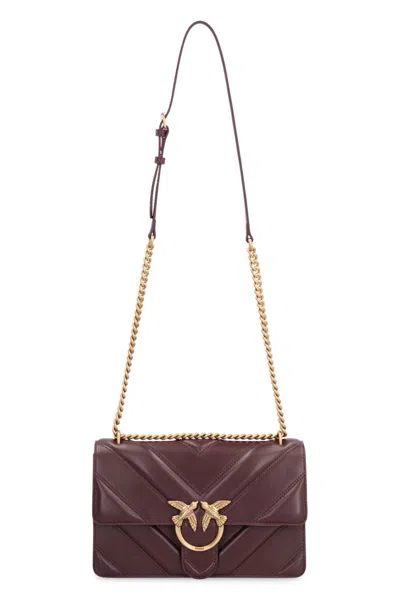 Pinko Love Bag Leather Crossbody Bag In Brown