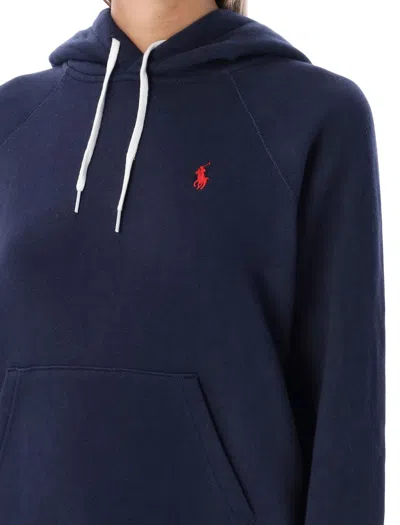 Polo Ralph Lauren Logo Embroidery Hoodie Sweatshirt Blue In Blue