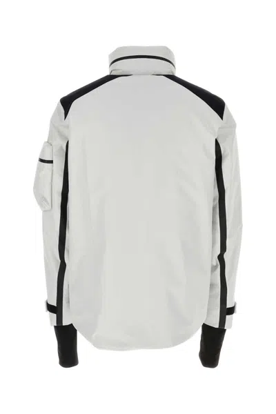 Prada Zipper Logo Casual Jacket In White