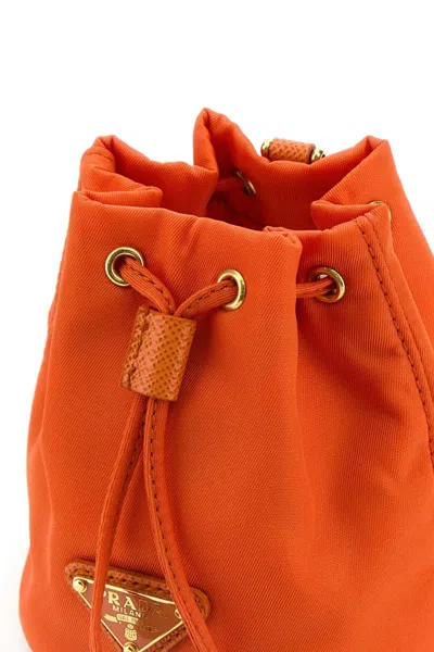 Prada Orange Re-edition 1978 Pouch Charm In Orange