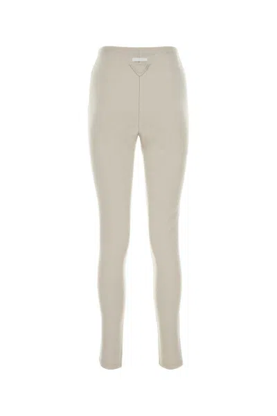 Prada Elastic Waistband Cashmere Blend Leggings In Neutral