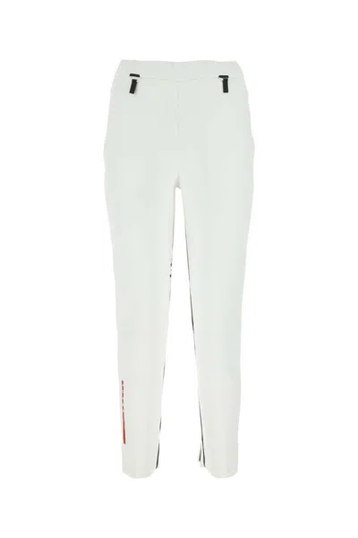 Prada Back Pleat Cropped Pant In White