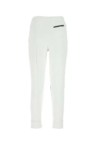 Prada Back Pleat Cropped Pant In White