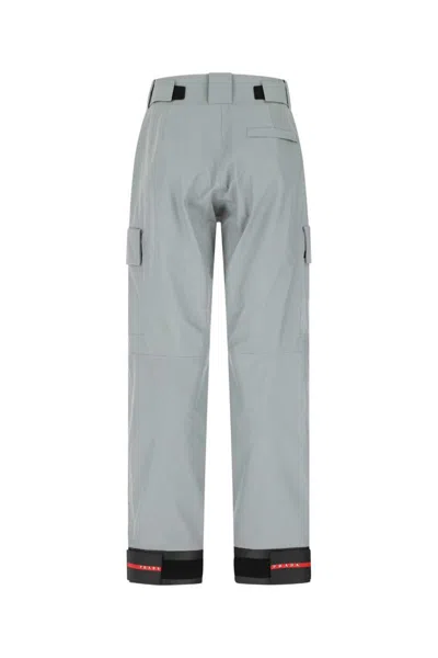 Prada Goretex Tech Pants With Logoed Hems In Gray