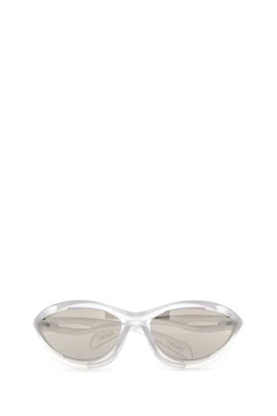 Prada Transparent Runaway Sunglasses In Gray