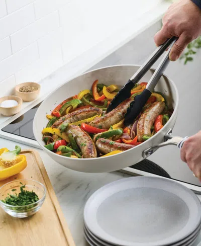 Kitchenaid Hard-anodized Ceramic Induction 12.5" Skillet With Lid In White