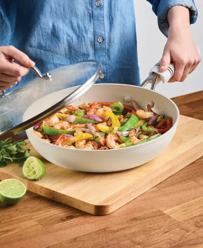 Kitchenaid Hard-anodized Ceramic Induction 12.5" Skillet With Lid In White