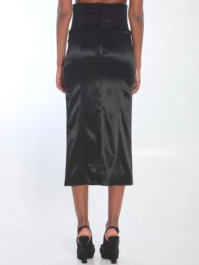 Dolce & Gabbana Skirt With Corset-style Detail In Black